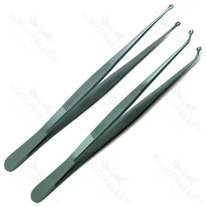 2-teiliges Dental-Kornnahtzangen-Set, abgewinkelt und gerade, 6", chirurgische Pinzetten – surgivalley (001010011)