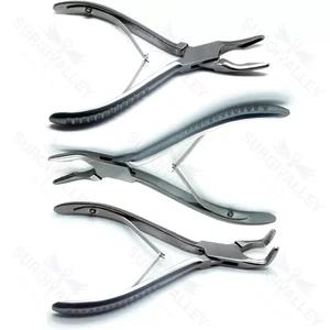 Juego de 3 pinzas cortahuesos dentales para acceso a cavidad oral pequeña en cirugía dental – surgivalley (090010021)