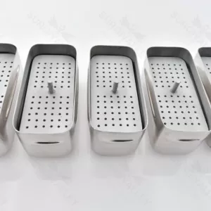 Caja esterilizadora en autoclave de 72 orificios, soporte para limas endodónticas dentales de aluminio, 5 piezas