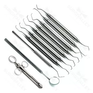 10-teiliges Dentalinstrumentenset für Scaling und Wurzelglättung für parodontale Verfahren
