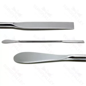 Espátula-Colher de Laboratório Dentário com Dupla Extremidade 18cm para Mistura Médica Geral em Aço Inoxidável