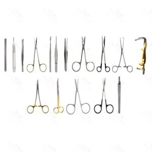 Conjunto de 16 Peças de Instrumentos Cirúrgicos para Procedimentos de Cirurgia Plástica