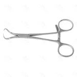Bone reduction forceps 7 curved, one tip with stepped point ring handle with double ratchet
