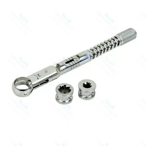 Llave de Torque con Trinquete para Implantes Dentales 10-40 Ncm Hex 6,35 mm + 4 Destornilladores Hex de 4,0 mm – surgivalley (025210006)