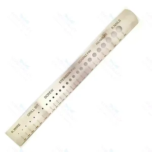 Orthopedic Measuring Gauge Scale for K-Wire, Drill Bit, Screw, Steinman Pin SS