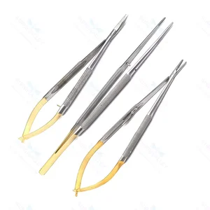Set aus 3 Dental-TC-Castroviejo-Mikrochirurgie-Scheren, 7" Nadelhalter und Pinzette