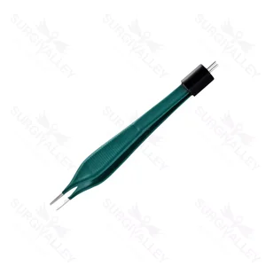 Single-Use Adson bipolar forceps 5 straight 0.7mm wide smooth non-stick tips flat handle – surgivalley (027210042)