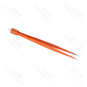 Cushing 双极镊 7" 直杆 1.5mm 宽不粘尖端 绝缘平柄 – surgivalley (027210048)