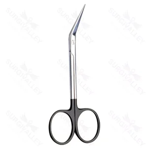 Tijeras Iris de 4 1/2" anguladas lateralmente, hojas afiladas, puntas agudas, mango de anillos – surgivalley (002210012)