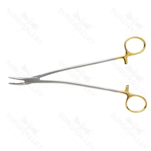 Portaagujas Stratte de mango de alta calidad, estriado, curvo, 230mm, carburo de tungsteno – surgivalley (003210015)