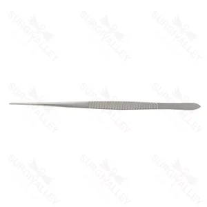 Waugh Dissektionspinzette 7" gerade, 1x2 Zähne, gezahnte Backen, flacher Griff