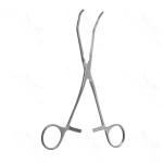 Pinza vascular Reynolds de 7" dientes debakey angulada 50° grande