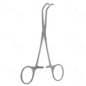 Satinsky vena cava clamp 10 angled 5.0cm long x 13.0mm deep atraumatic jaws ring handle – surgivalley (111210017)