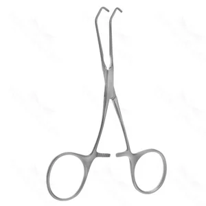 Collier-Anderson-DeBakey artery clamp forceps 10 curved longitudinal serrated jaws ring handle – surgivalley (027210060)