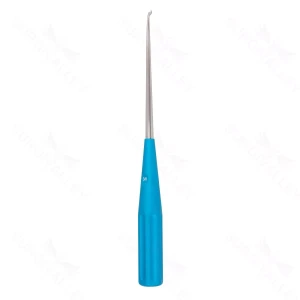 10" farvet cervixkyrette turq. Reverse. Angled 3-0 – surgivalley (008210468)