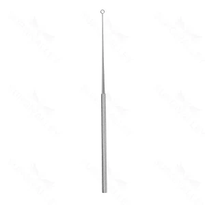 Buck ear curette 6 angled size #2 2.5mm diameter blunt edge round handle