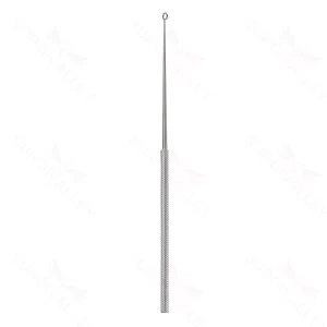 Buck ear curette 6 angled size #3 3.0mm diameter blunt edge round handle