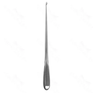 Spinal fusion curette 12 straight size #3, oval cup, brun handle – surgivalley (008210120)