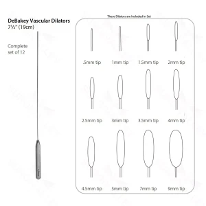 7 1/2″ Debakey 血管扩张器 – 12件套 – surgivalley (027210688)