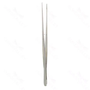 Potts-Smith 组织镊 10 1/4" 精细直头 1x2 齿 锯齿状钳口 扁平手柄