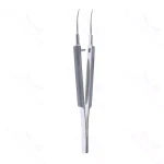 Fine Tying Forceps Curved Smooth Jaws Flat 3 Hole Handle for General Surgery and Ophthalmic Use