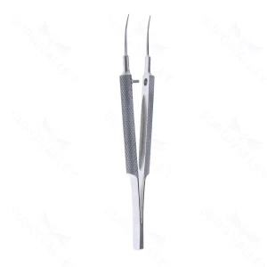 Fine Tying Forceps Curved Smooth Jaws Flat 3 Hole Handle for General Surgery and Ophthalmic Use – surgivalley (001212282)
