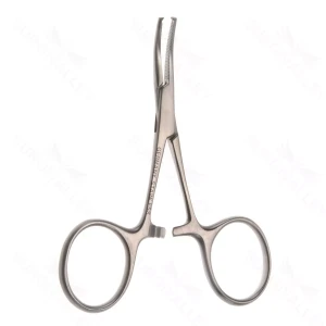 4" Hartman-Mosquito-Blutstillungspinzette gebogene geriffelte Branchen 1×2 Zähne – surgivalley (004210685)