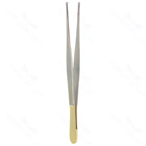 Surgical Tissue Forceps 1x2 Teeth 15.9 cm (6.3) TC (Gold Handle) – surgivalley (001210753)