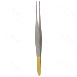 Surgical Tissue Forceps 1x2 Teeth 15.0 cm (6") TC (Gold Handle) – surgivalley (001210742)