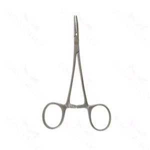 Halstead hemostatic mosquito forceps 5 delicate curved serrated jaws ring handle titanium – surgivalley (004210415)