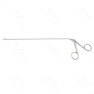 Pinzas de Cocodrilo Laringoscópicas Micro Jako 9 1/2" longitud de trabajo 235mm curvadas arriba mandíbulas dentadas mango de anillo – surgivalley (001211372)