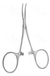 Hartman micro hemostatic mosquito forceps 4 delicate curved serrated jaws ring handle