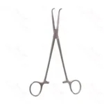 Pinzas Mixter de 16" ángulo recto mandíbulas dentadas longitudinales, puntas cruzadas dentadas mango anular