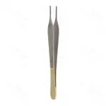 Adson tissue forceps 6 delicate straight 1x2 teeth serrated TC platform flat handle