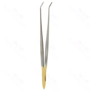 Cushing dressing forceps 7 angled serrated TC jaws, semi-sharp dissecting end flat handle – surgivalley (027210250)
