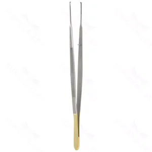 Gerald tissue forceps 7 delicate straight 1x2 teeth flat handle ebonized finish for reduced glare – surgivalley (027210264)