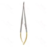 7 Castroviejo Golden Grip Needle Holder curved serrated 18cm