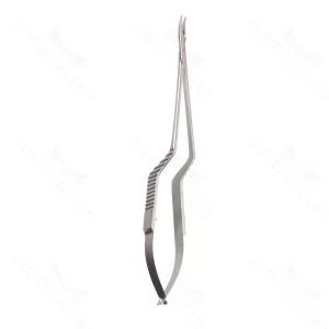 Jacobson slim-line needle holder 12 delicate curved, TC dusted jaws round handle, without lock titanium – surgivalley (003210337)