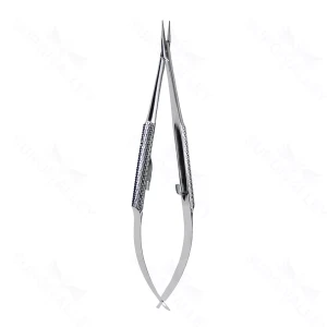 Apt microsurgical needle holder 5 delicate straight 6.5mm TC dusted jaws 23.0mm from mid screw to tips round handle with lock titanium – surgivalley (003210383)