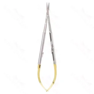 Jacobson needle holder 10 heavy curved, TC dusted jaws round handle, without lock titanium – surgivalley (003210130)