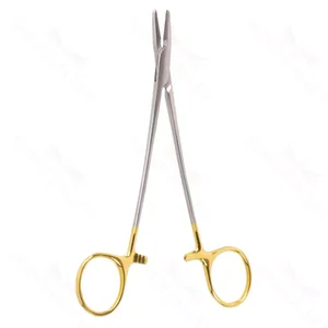 Crile-Wood needle holder 6 straight smooth TC jaws gold ring handle – surgivalley (004210426)