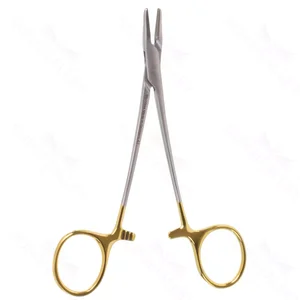 Halsey needle holder 5 straight smooth TC jaws gold ring handle – surgivalley (003210096)