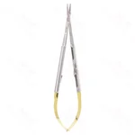 Jacobson needle holder 10 heavy straight, TC dusted jaws round handle with lock titanium