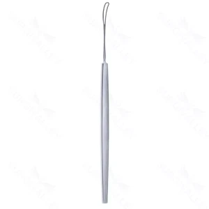 Asa de lente Keener-Alt, asa fuertemente curvada serrada de 3.0 mm de ancho, mango plano 7.5 cm (3")