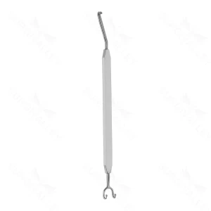 Goldman-knivguide og retraktor 6 3/4" dobbeltsidet vinklet venstre 3.0mm knivguide 10.0mm retraktor fladt håndtag – surgivalley (005211379)