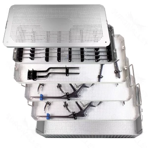 Estuche de separadores MIS II con disectores, Kerrisons y aspiradores para cirugía general