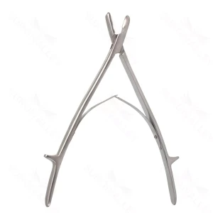Bone rongeur 11 3/4" straight jaws 8.0mm bite, spring handle with horns – surgivalley (011210203)