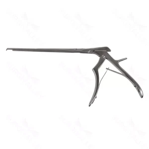 Kerrison rongeur working length 200mm, thin footplate angled up 40° 4.0mm titanium nitride bite 15.0mm opening medium handle