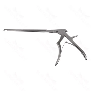 Kerrison micro rongeur working length 200mm, thin footplate angled up 40° 4.0mm titanium nitride bite 9.0mm opening small handle – surgivalley (011210285)