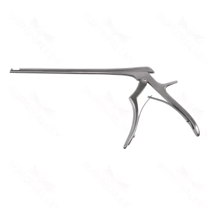 Spurling kerrison rongeur working length 200mm, thin footplate angled up 90° 5.0mm bite 15.0mm opening, cherry handle